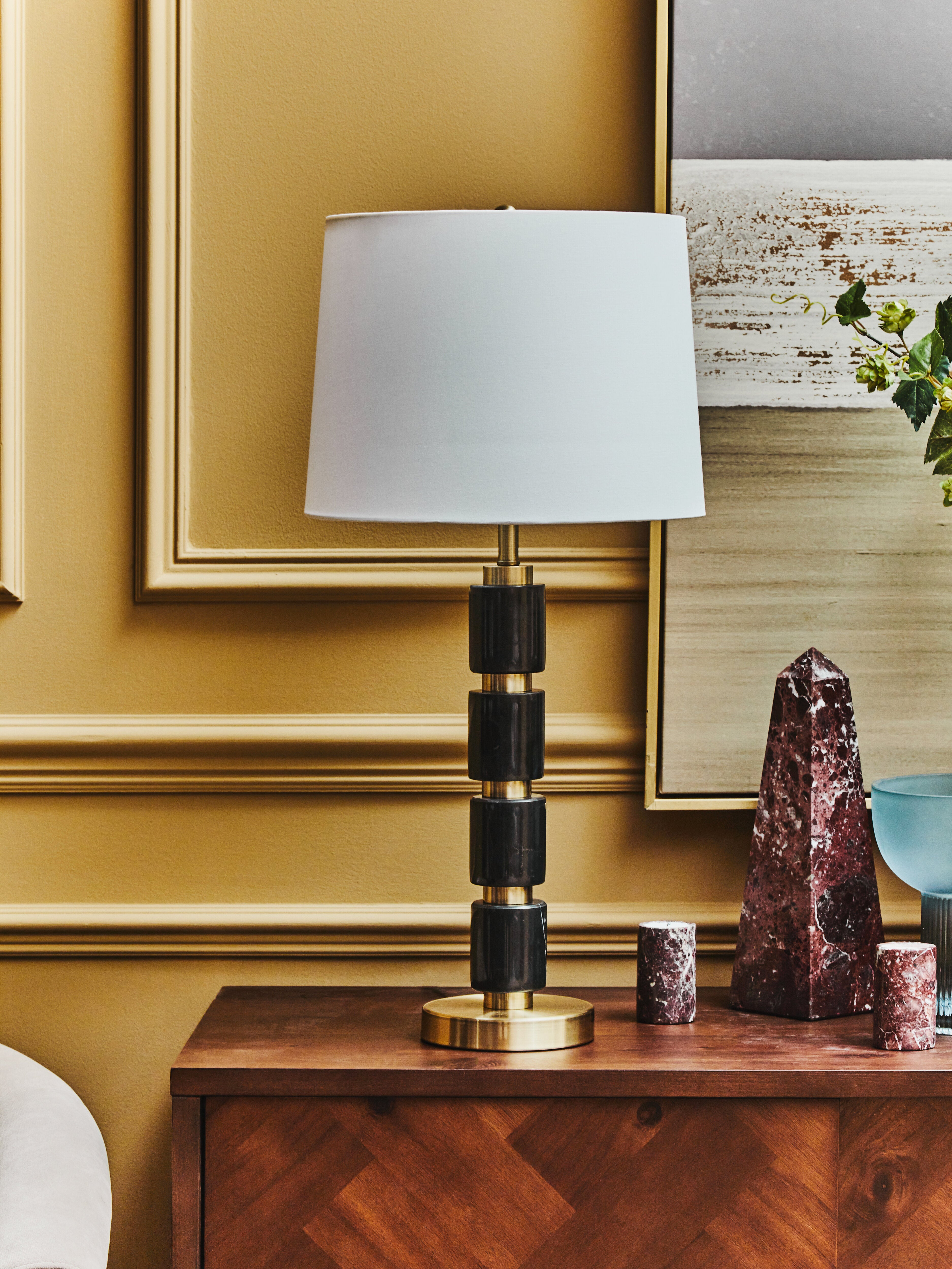 Alila Black Marble & Gold Table Lamp